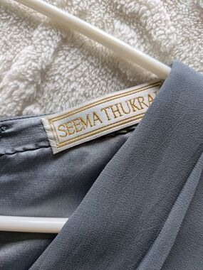 Seema Thukral Soft Slate Gray Blouse